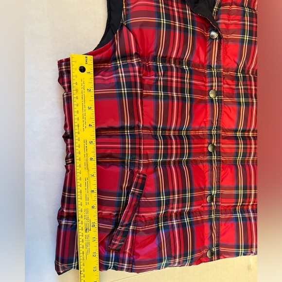 Lands’ End plaid checker red sleeveless down filled puffer vest NWOT Sz-MP.J6 - Picture 12 of 12
